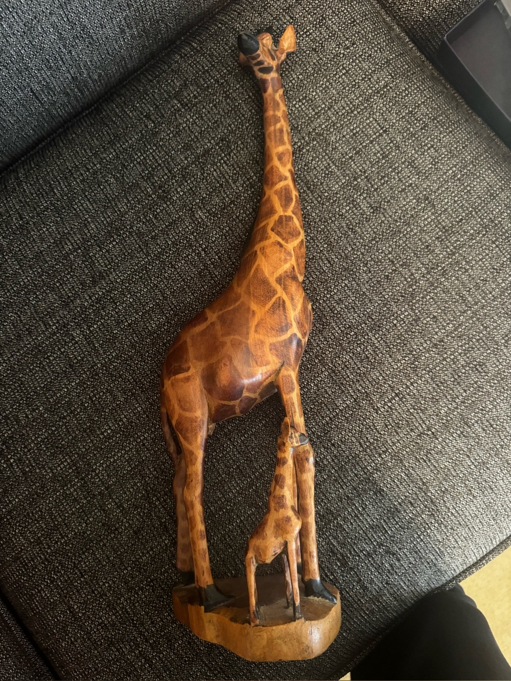 Carved Brown Giraffe Sculpture - Home Accents